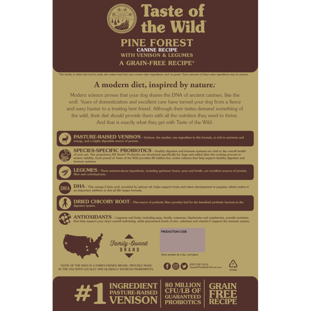 Taste of the Wild Pine Forest con Venado y Legumbres