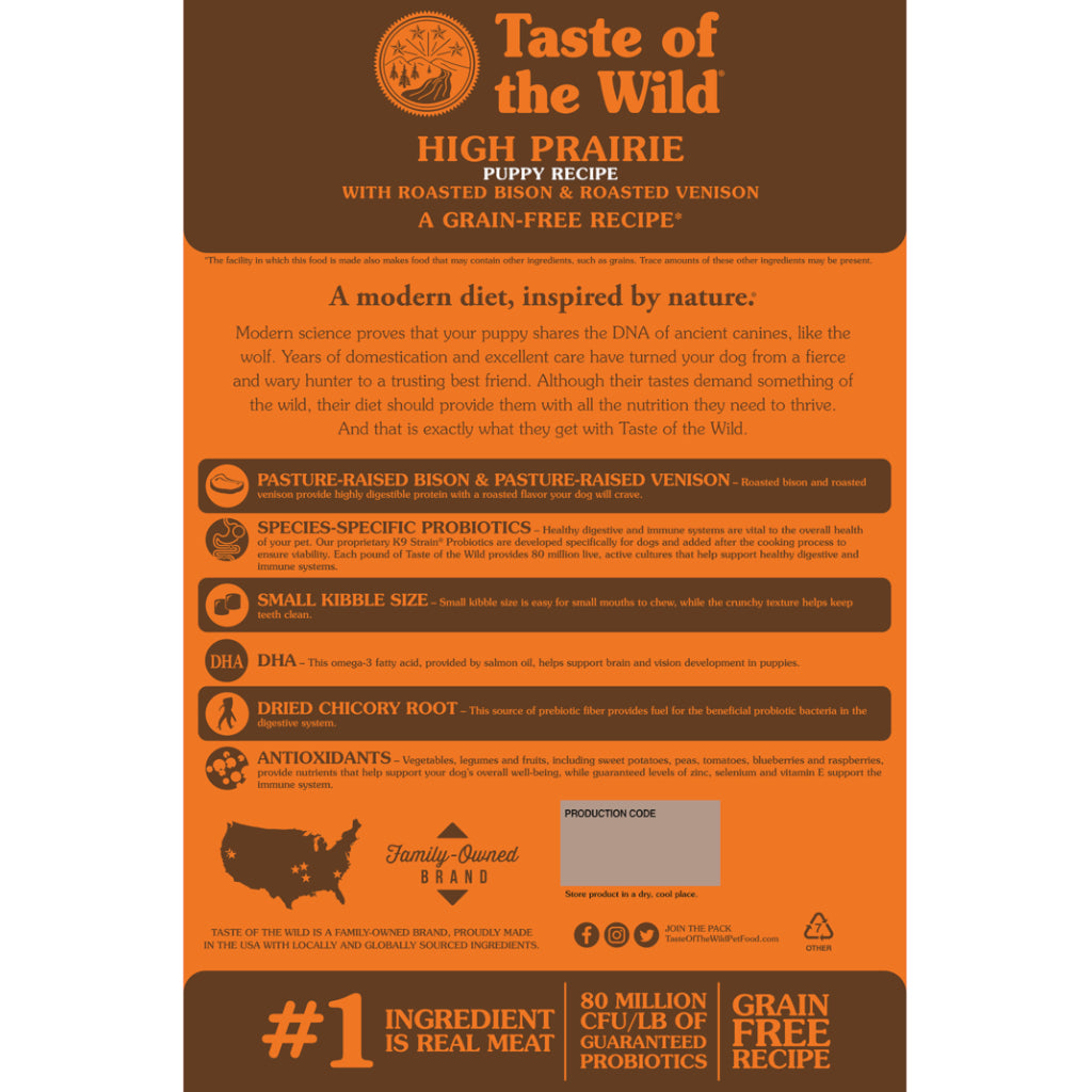 Taste of the Wild High Prairie Puppy con Bisonte y Venado Asado