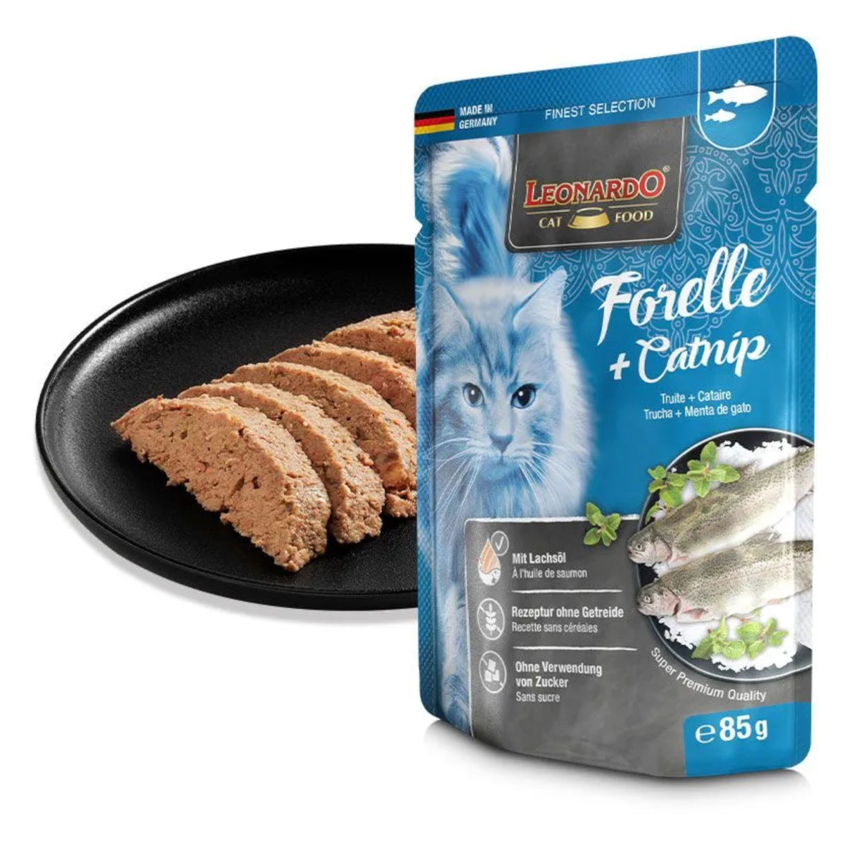 Leonardo Alimento Húmedo Pouch Gato Menu de Trucha & Menta de Gato