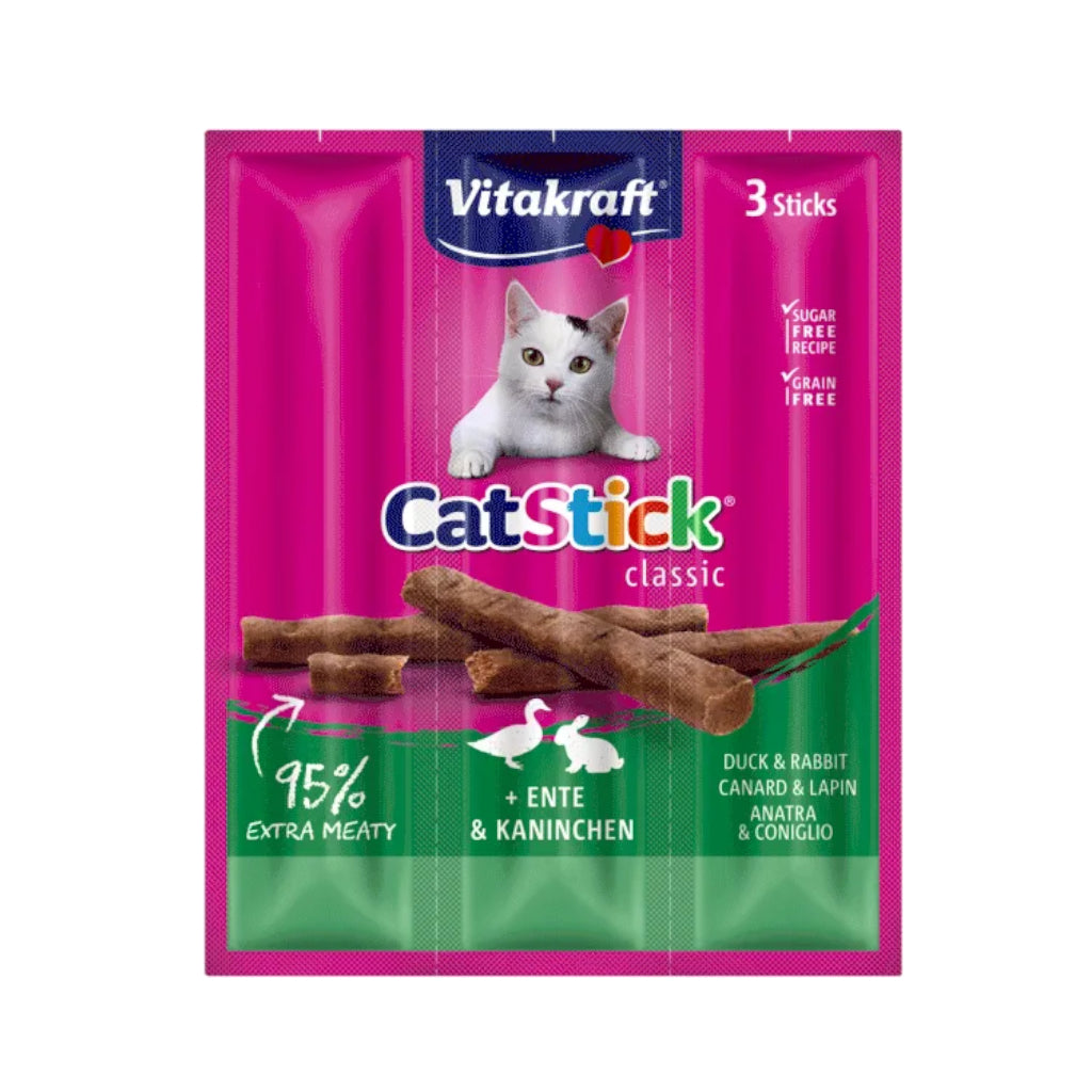 Vitakraft Cat Stick Classic Pato y Conejo 3 uds