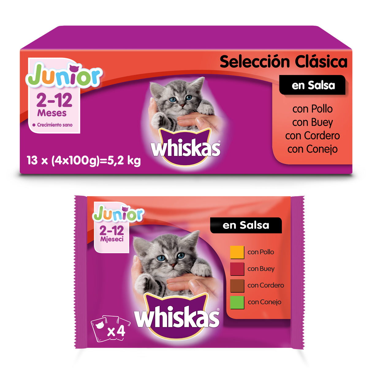 Whiskas Junior Selección Cláscios en Salsa