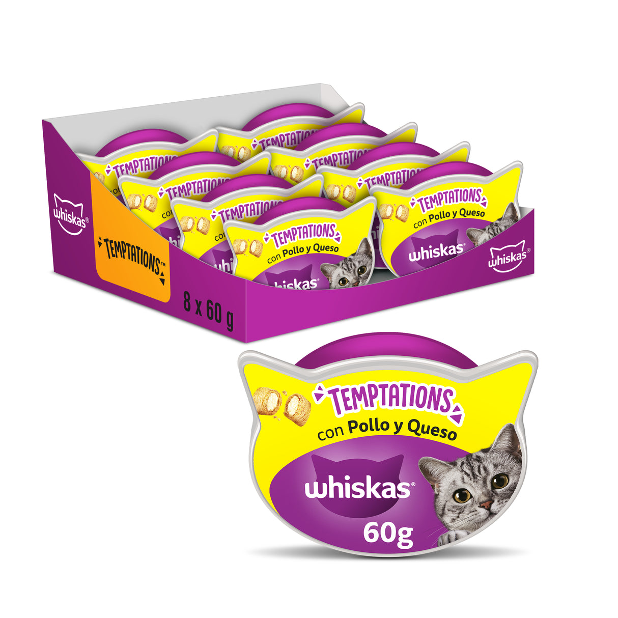 Whiskas Temptations con Pollo y Queso