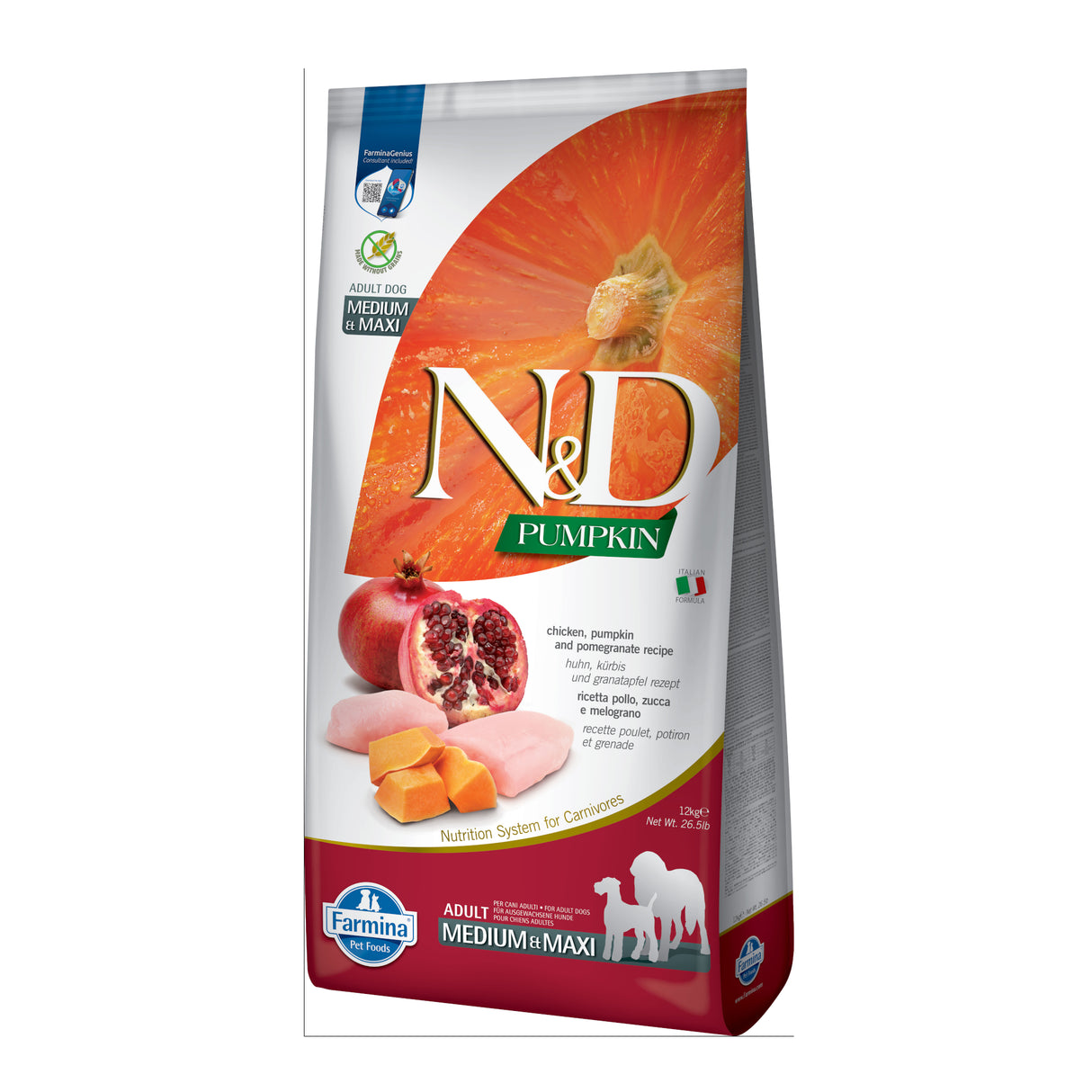 Farmina N&D Dog Pumpkin Pollo & Granada Adult Medium Maxi