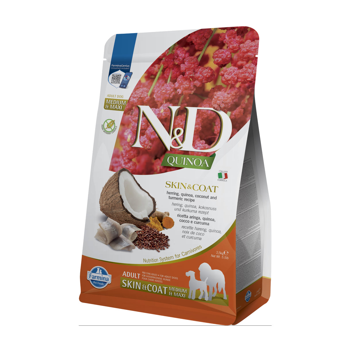 Farmina N&D Dog Quinoa Skin &  Coat Arenque, Coco Adult All Breeds