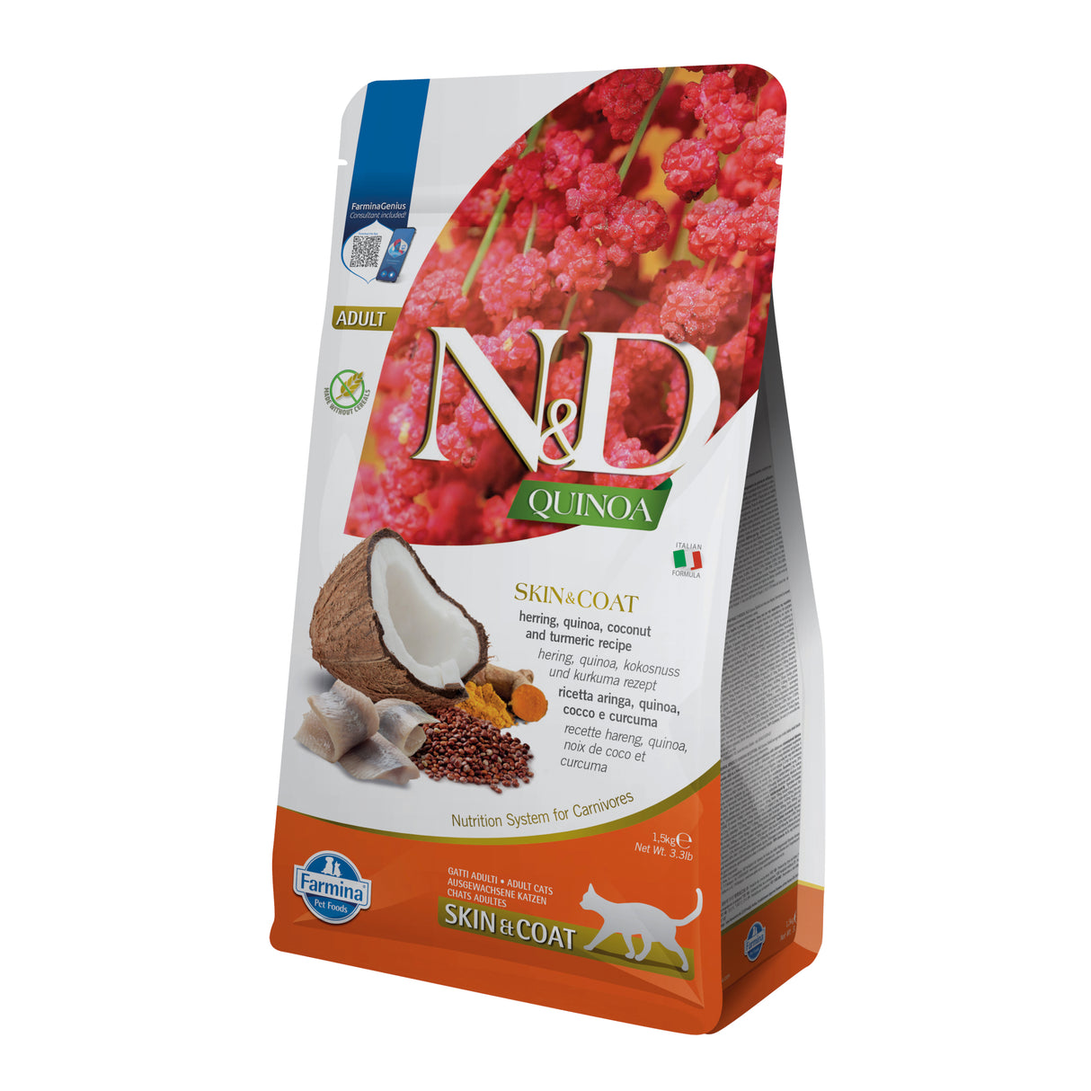 Farmina N&D Cat Quinoa Skin & Coat Arenque Coco Adult