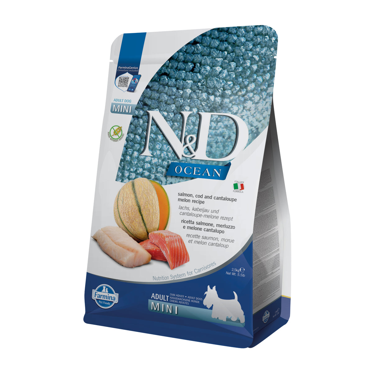 Farmina N&D Dog Ocean Salmon, Bacalao, Melon Adult Mini