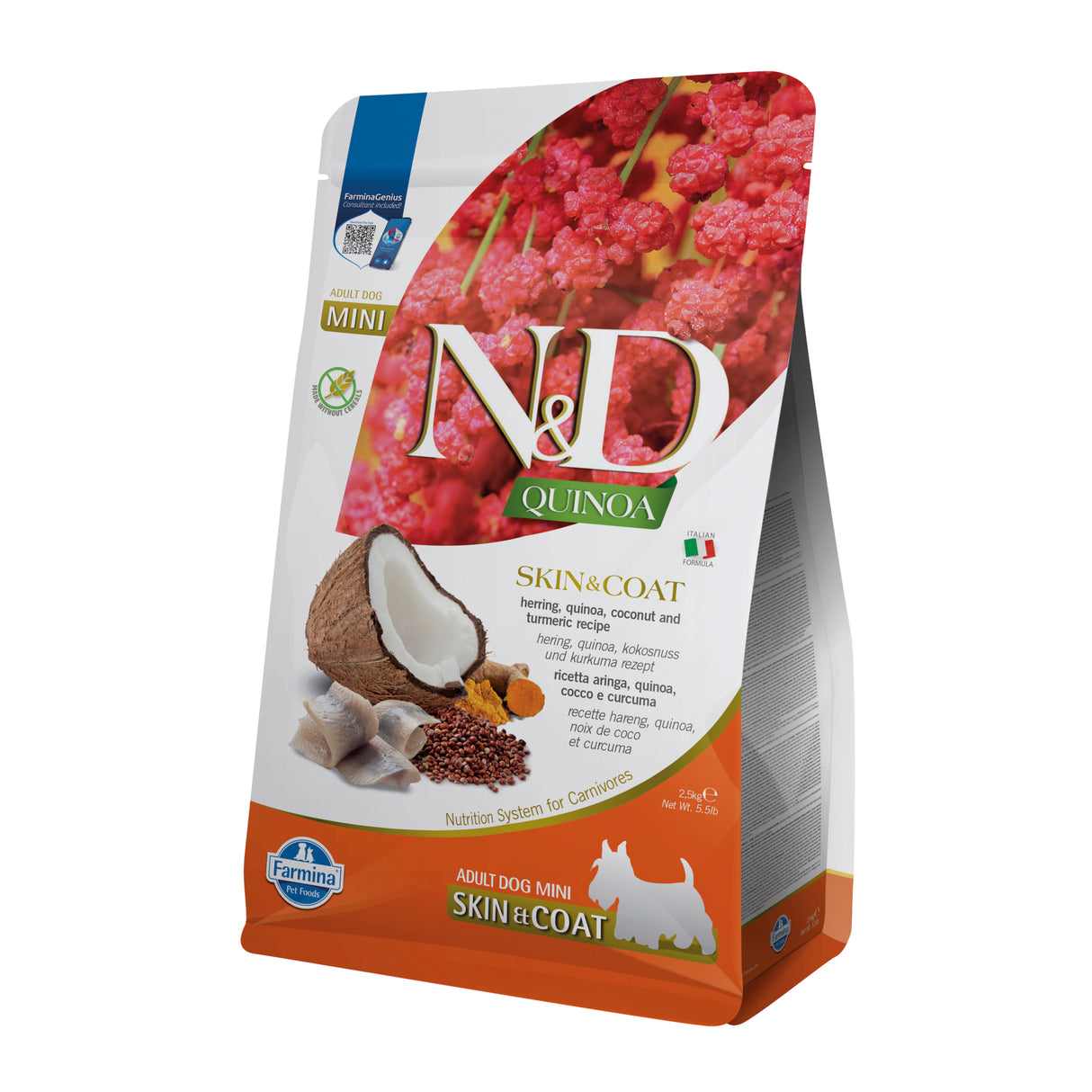Farmina N&D Dog Quinoa Skin & Coat Arenque, Coco Adult Mini