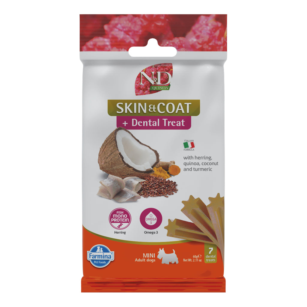 Farmina N&D Quinoa Snack Dog Skin And Coat Arenque Mini