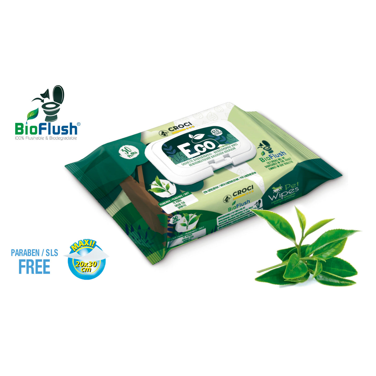 Nayeco Eco Toallitas de Te Verde y Clorhexidina