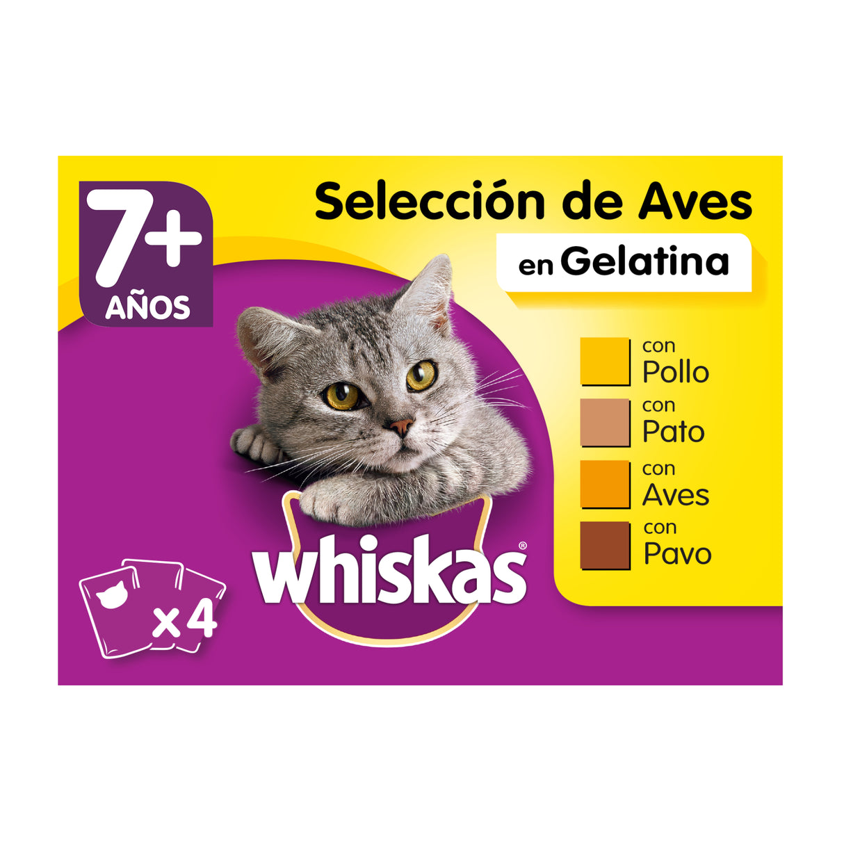 Whiskas Selección de Aves en Gelatina +7