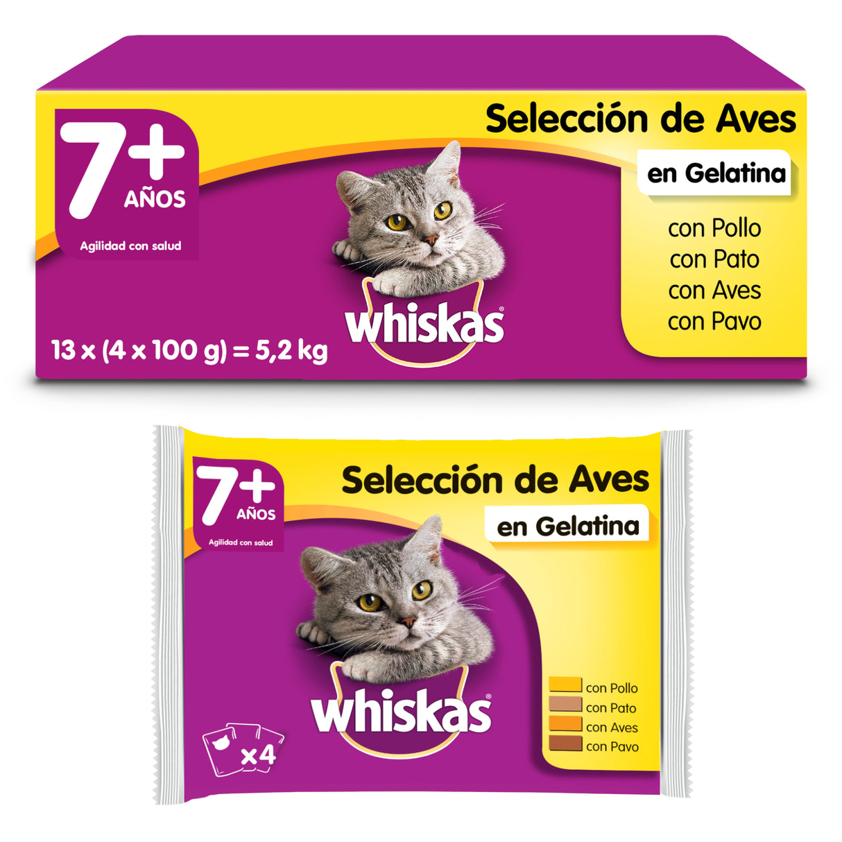 Whiskas Selección de Aves en Gelatina +7
