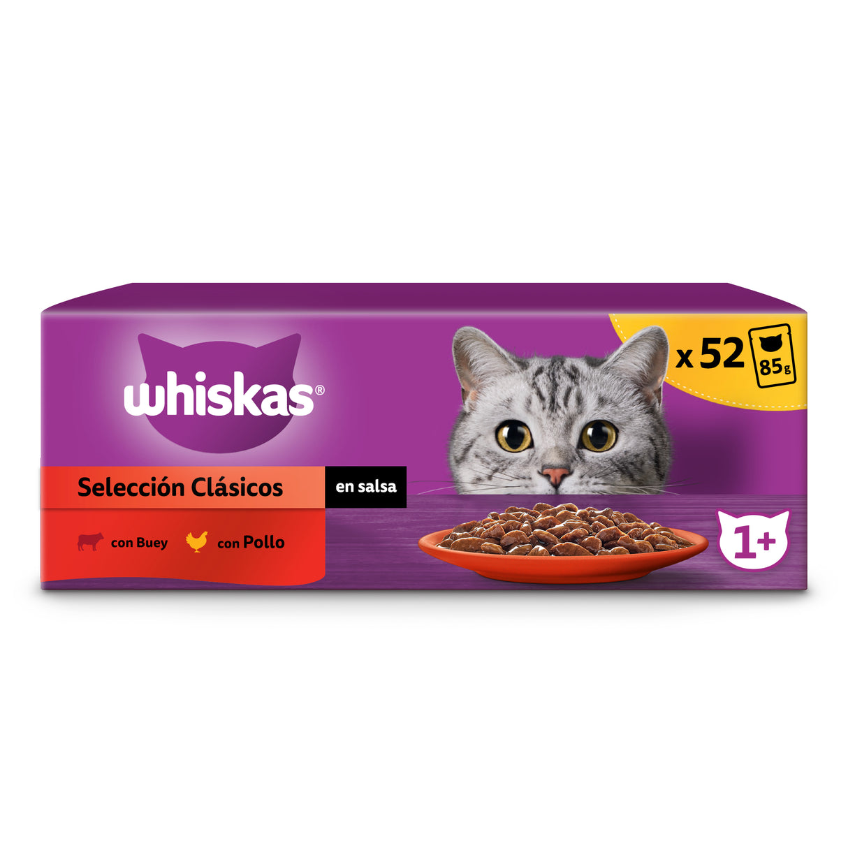 Whiskas Comida Húmeda para Gatos Adultos Selección Clásicos en Salsa