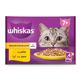 Whiskas Comida Húmeda para Gatos Senior Selección Aves en Gelatina