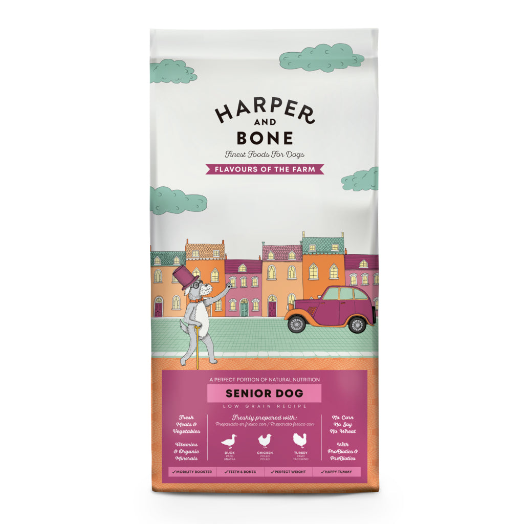 Harper & Bone Dog Adult All Breeds Senior & Light Flavours Farm