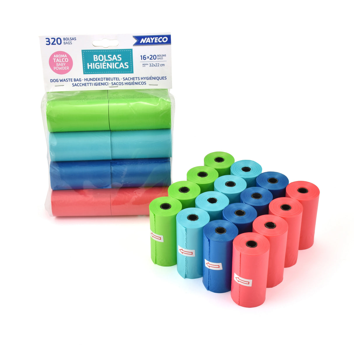 Nayeco Porta Bolsas Higiénicas con Aroma y Colores Surtidos