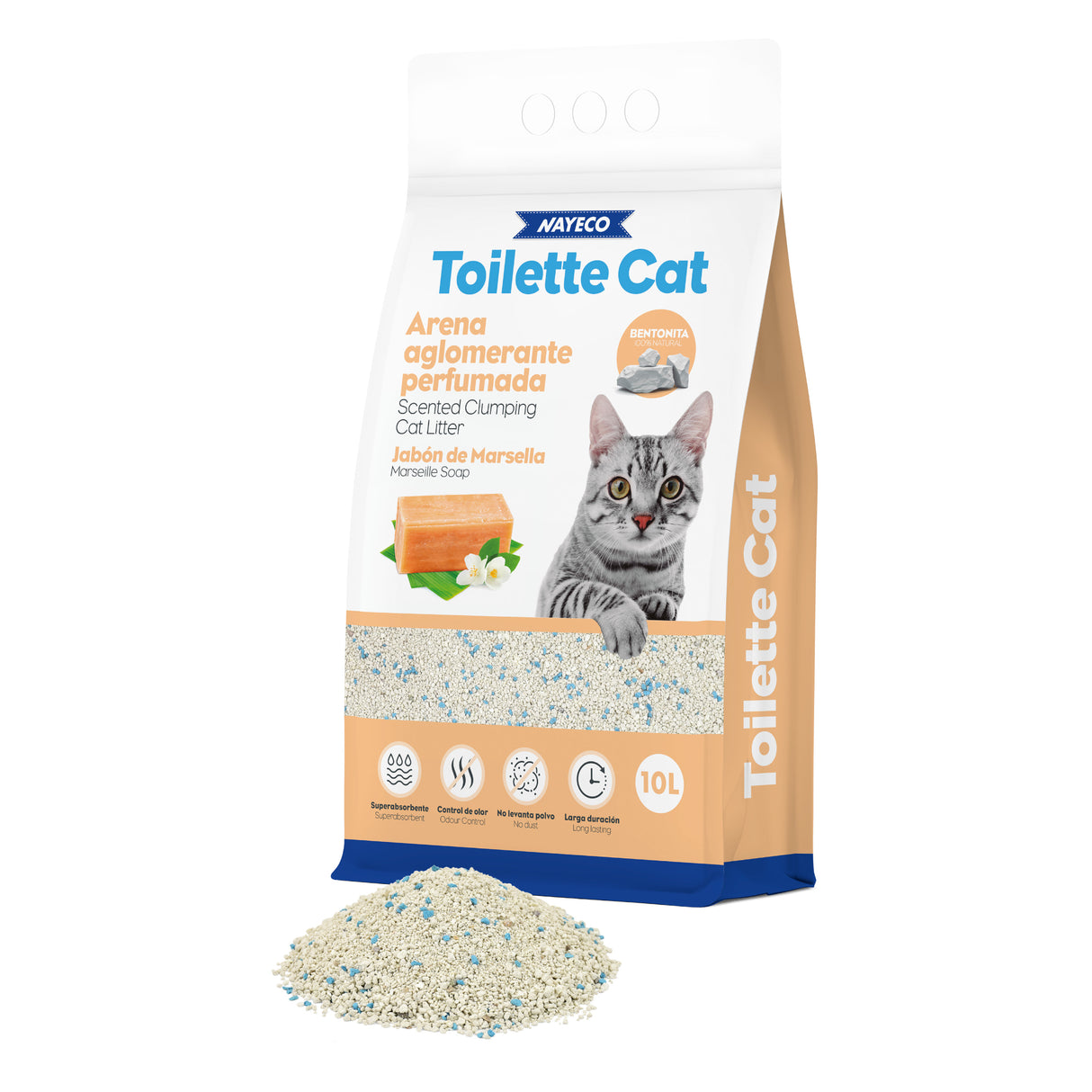 Nayeco Toilette Arena Aglomerante De Bentonita Con Aroma A Marsella